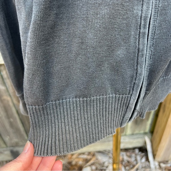 DKNY Zip Up Mock Neck Sweatshirt Grey - Picture 6 of 12